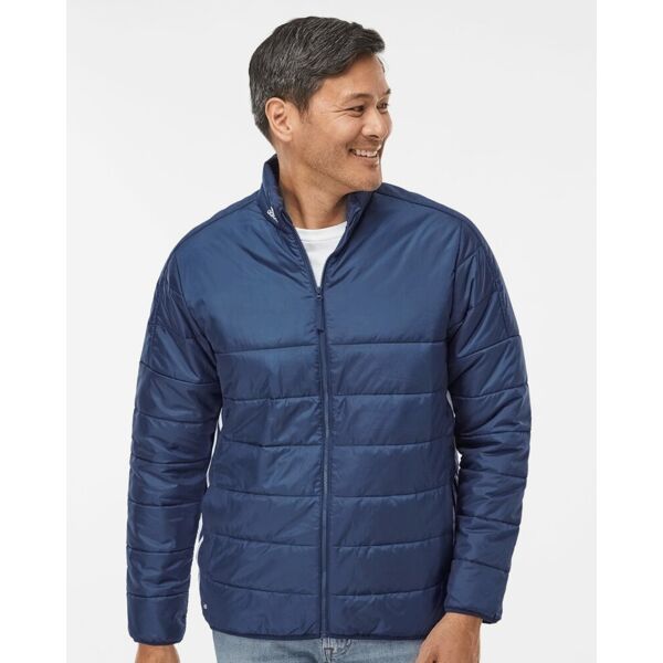 Adidas Men's 3 Stripe Puffer Full-Zip Jacket A570 Men's 3 Stripe Puffer Full-Zip Jacket Thumbnail