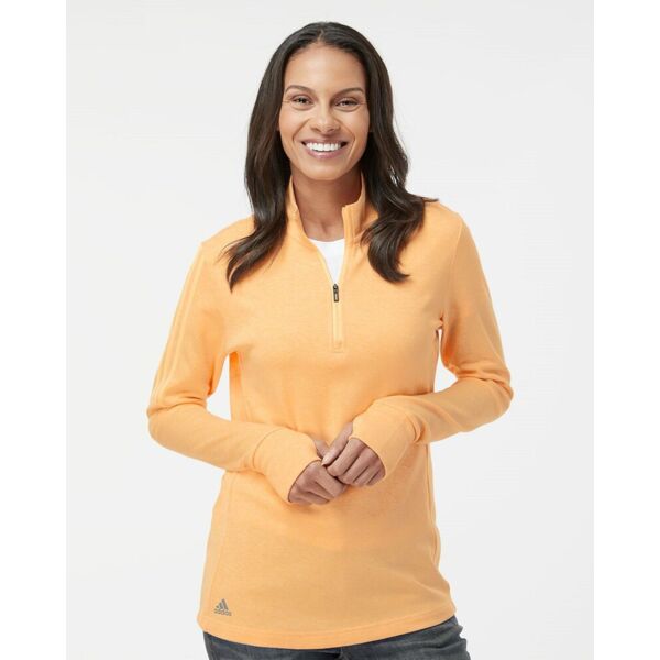 Adidas Women's 3-Stripe Quarter-Zip Sweater Pullover A555 Women's 3-Stripe Quarter-Zip Sweater Pullover Thumbnail