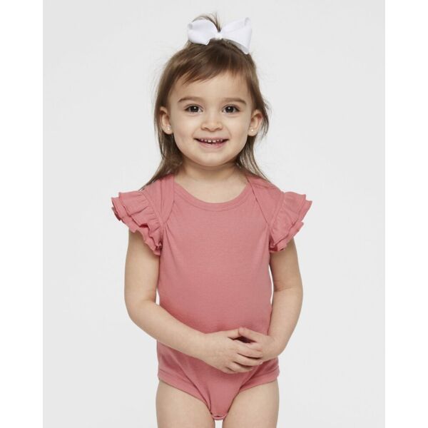Rabbit Skins Infant Flutter Sleeve Baby Rib Bodysuit 4439 Infant Flutter Sleeve Baby Rib Bodysuit Thumbnail