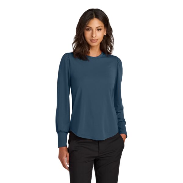 Mercer+Mettle Women's Stretch Jersey Long Sleeve Blouson Top MM1019 Women's Stretch Jersey Long Sleeve Blouson Top Thumbnail