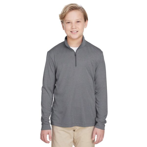 Team 365 Youth Zone Sonic Heather Performance Quarter-Zip Pullolver TT31HY Youth Zone Sonic Heather Performance Quarter-Zip Pullolver Thumbnail