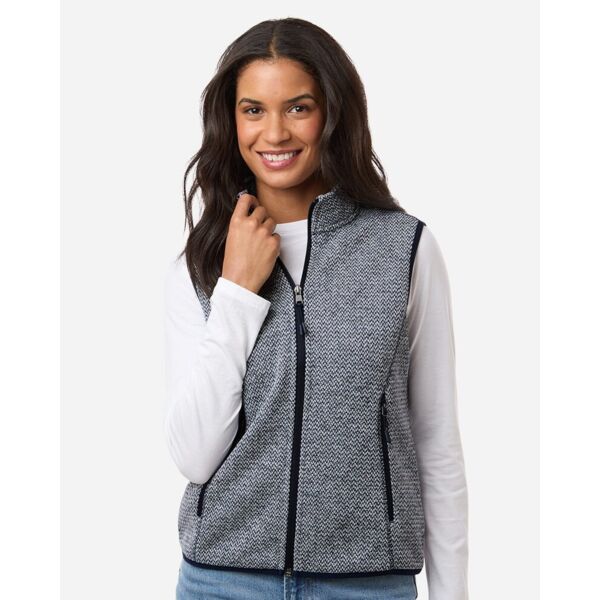 North End Women's Jasper Jacquard Fleece Vest NE731W Women's Jasper Jacquard Fleece Vest Thumbnail