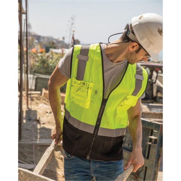 Kishigo Unisex Black Bottom Mesh Class 2 Vest 1509 Unisex Black Bottom Mesh Class 2 Vest Thumbnail