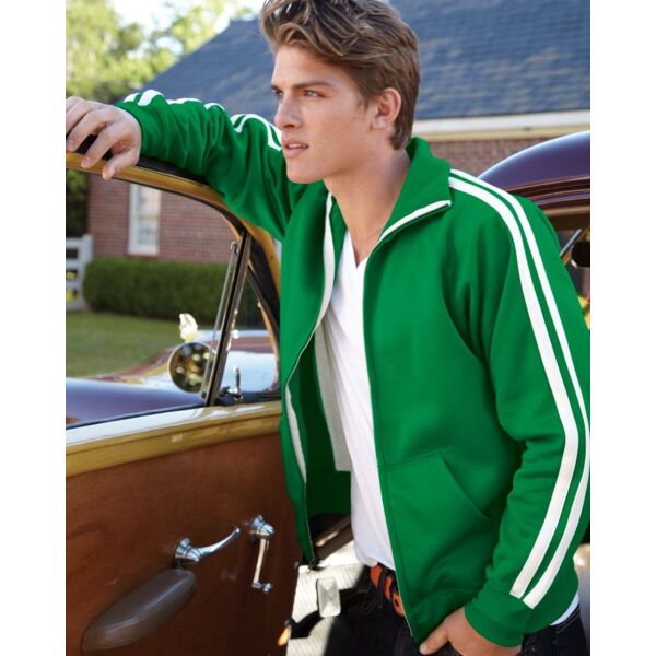 J. America Men's Vintage Polyester Fleece Track Jacket 8858 Men's Vintage Polyester Fleece Track Jacket Thumbnail