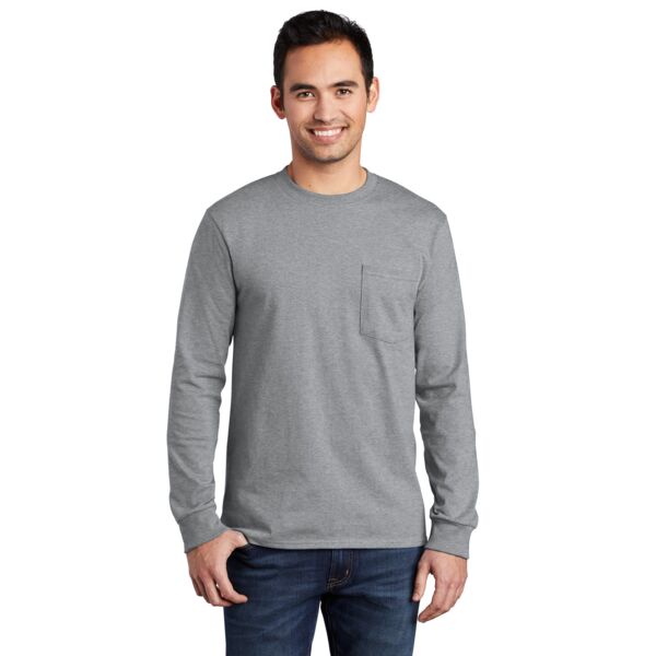 Port & Company Tall Long Sleeve Essential Pocket Tee PC61LSPT Tall Long Sleeve Essential Pocket Tee Thumbnail