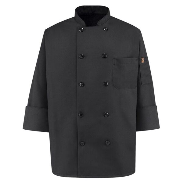 Ten Pearl Button Black Chef Coat Thumbnail