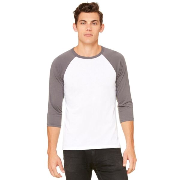 Bella + Canvas Unisex Three-Quarter Sleeve Baseball Tee 3200 Unisex Three-Quarter Sleeve Baseball Tee Thumbnail
