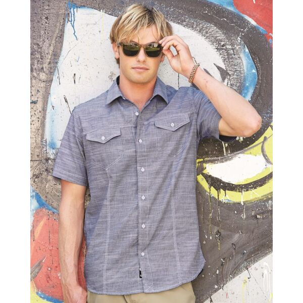 Burnside Men's Textured Solid Short Sleeve Shirt 9247 Men's Textured Solid Short Sleeve Shirt Thumbnail