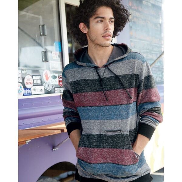 Burnside Men's Printed Stripes Fleece Sweatshirt 8603 Men's Printed Stripes Fleece Sweatshirt Thumbnail