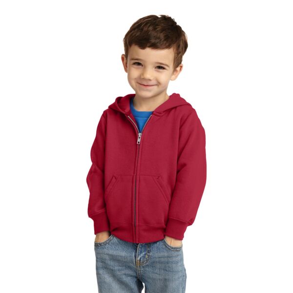 Port & Company Toddler Core Fleece Full Zip Hooded Sweatshirt CAR78TZH Toddler Core Fleece Full Zip Hooded Sweatshirt Thumbnail