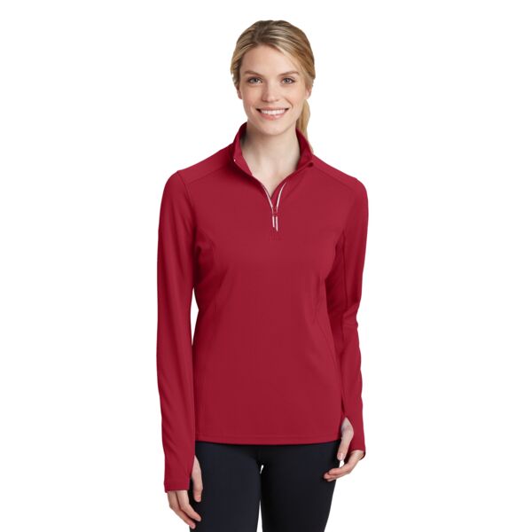 Sport Tek Women's Sport Wick ® Textured 1/4 Zip Pullover LST860 Women's Sport Wick ® Textured 1/4 Zip Pullover Thumbnail