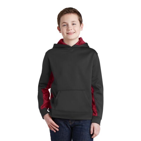 Sport Tek Youth Sport Wick ® CamoHex Fleece Colorblock Hooded Pullover YST239 Youth Sport Wick ® CamoHex Fleece Colorblock Hooded Pullover Thumbnail