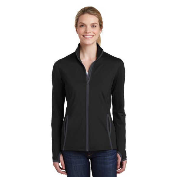 Sport Tek Women's Sport Wick ® Stretch Contrast Full Zip Jacket LST853 Women's Sport Wick ® Stretch Contrast Full Zip Jacket Thumbnail