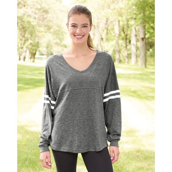 Boxercraft Women’s Slub Jersey Varsitee V-Neck Long Sleeve T-Shirt T17 Women’s Slub Jersey Varsitee V-Neck Long Sleeve T-Shirt Thumbnail