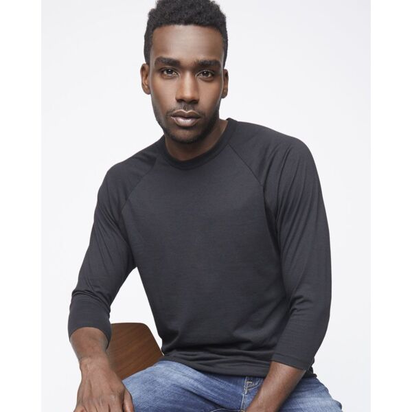 American Apparel Unisex 50/50 Raglan Three-Quarter Sleeve Tee BB453W Unisex 50/50 Raglan Three-Quarter Sleeve Tee Thumbnail