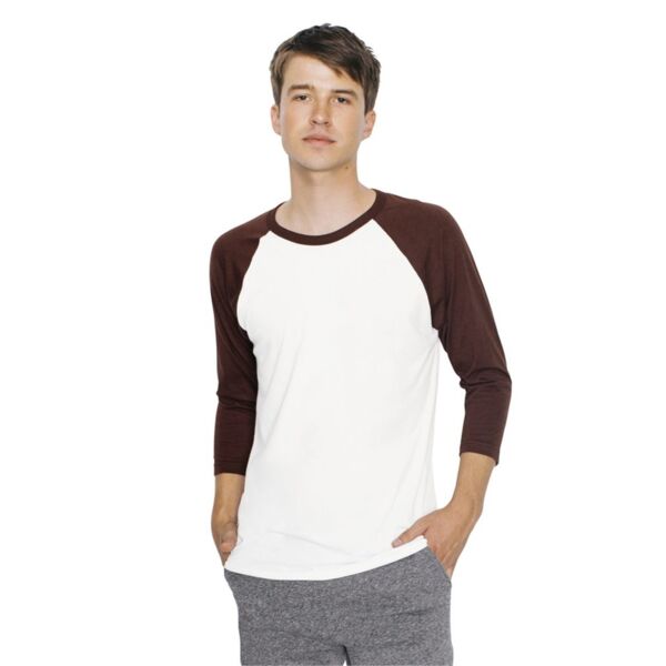 American Apparel Unisex USA-Made 50/50 Poly/Cotton Raglan Three-Quarter Sleeve Tee BB453US Unisex USA-Made 50/50 Poly/Cotton Raglan Three-Quarter Sleeve Tee Thumbnail