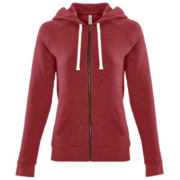 Next Level Apparel Women's Malibu Raglan Full-Zip Hoodie Sweatshirt 9603 Women's Malibu Raglan Full-Zip Hoodie Sweatshirt Thumbnail