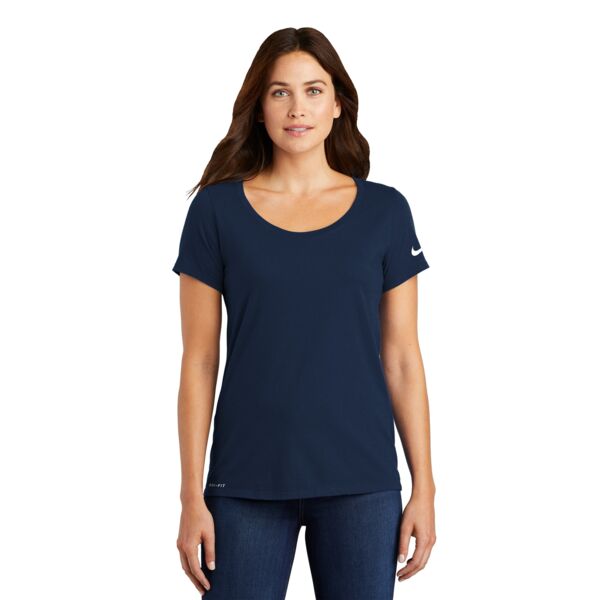 Nike Women's Dri FIT Cotton/Poly Scoop Neck Tee NKBQ5234 Women's Dri FIT Cotton/Poly Scoop Neck Tee Thumbnail