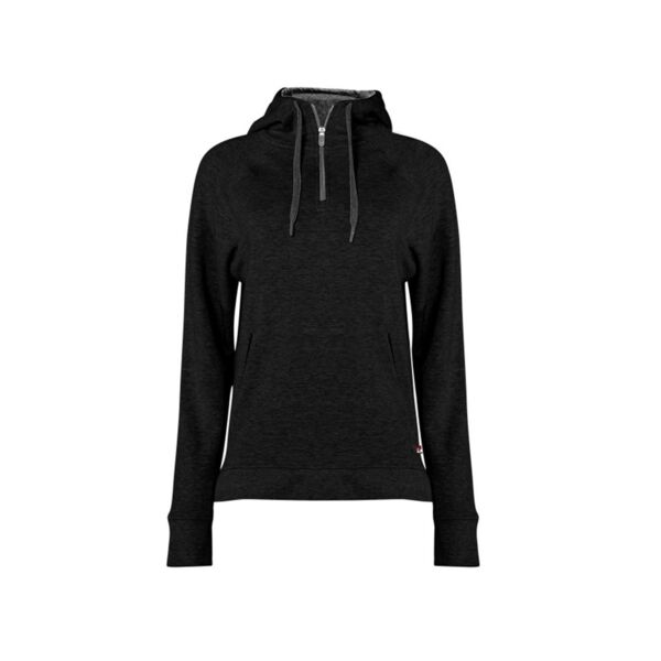 Badger Women's FitFlex French Terry Quarter-Zip Hooded Pullover 1051 Women's FitFlex French Terry Quarter-Zip Hooded Pullover Thumbnail