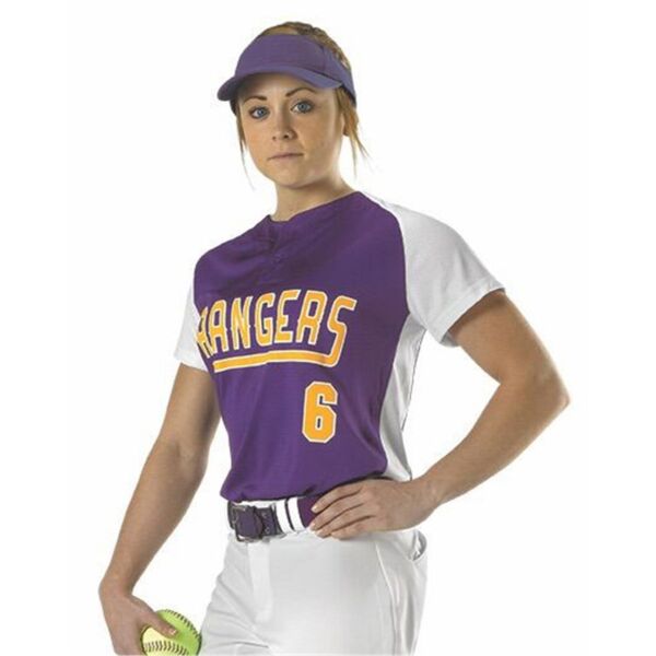 Alleson Athletic Girls' Two Button Fastpitch Jersey 522PDWG Girls' Two Button Fastpitch Jersey Thumbnail