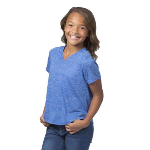 Boxercraft Girls' Snow Heather V-Neck T-Shirt YT34 Girls' Snow Heather V-Neck T-Shirt Thumbnail
