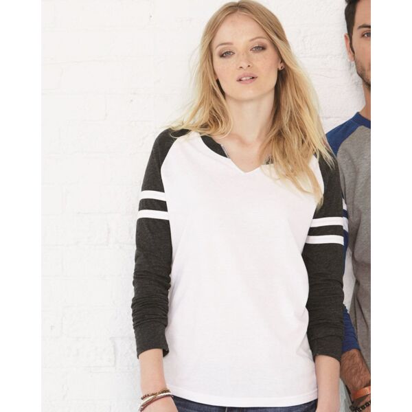 LAT Women's Fine Jersey Mash Up Long Sleeve T-Shirt 3534 Women's Fine Jersey Mash Up Long Sleeve T-Shirt Thumbnail