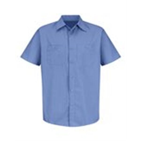 Men's Tall Industrial Stripe Short Sleeve Work Shirt Thumbnail