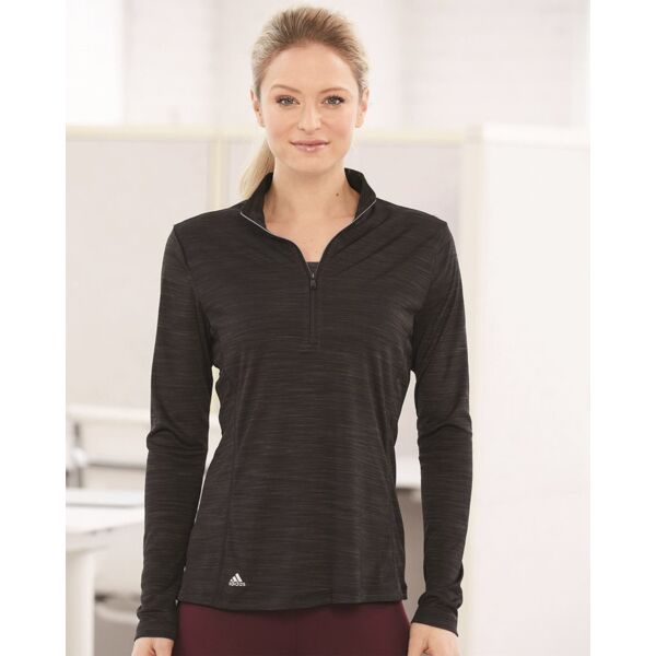 Adidas Women's Lightweight Mélange Quarter-Zip Pullover A476 Women's Lightweight Mélange Quarter-Zip Pullover Thumbnail