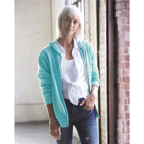 Jerzees Women's Snow Heather French Terry Full-Zip Hooded Sweatshirt 92WR Women's Snow Heather French Terry Full-Zip Hooded Sweatshirt Thumbnail