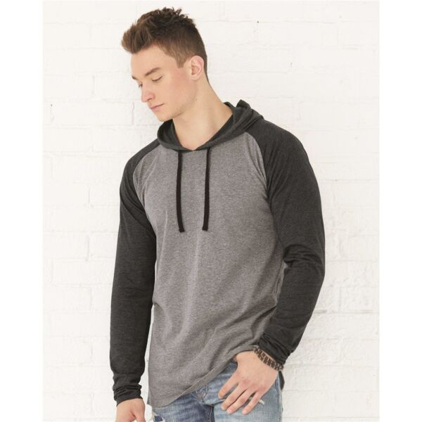 LAT Men's Fine Jersey Hooded Long Sleeve Raglan T-Shirt 6917 Men's Fine Jersey Hooded Long Sleeve Raglan T-Shirt Thumbnail