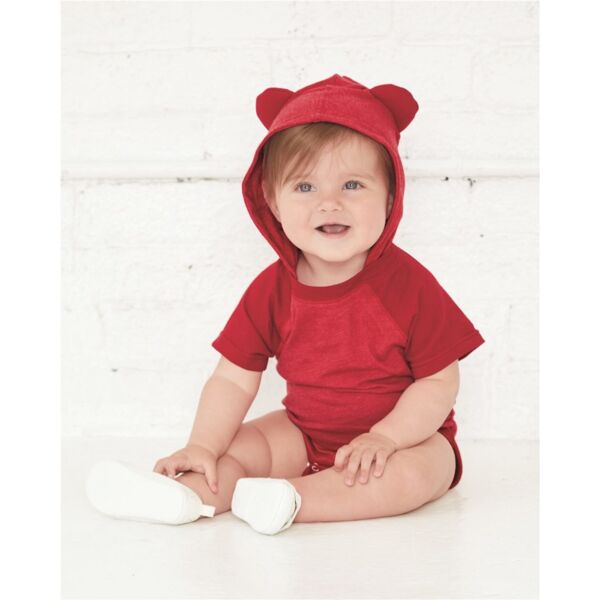 Rabbit Skins Infant Fine Jersey Raglan Bodysuit with Hood & Ears 4417 Infant Fine Jersey Raglan Bodysuit with Hood & Ears Thumbnail