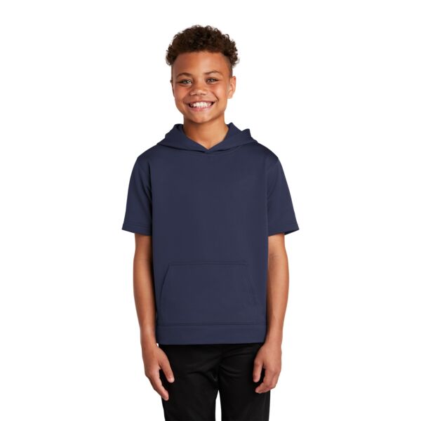 Sport Tek Youth Sport Wick ® Fleece Short Sleeve Hooded Pullover YST251 Youth Sport Wick ® Fleece Short Sleeve Hooded Pullover Thumbnail