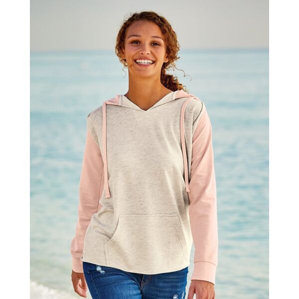 MV Sport Women’s French Terry Hooded Pullover with Colorblocked Sleeves W20145 Women’s French Terry Hooded Pullover with Colorblocked Sleeves Thumbnail