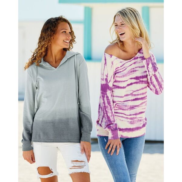 MV Sport Women's French Terry Off-the-Shoulder Tie-Dyed Sweatshirt W20173 Women's French Terry Off-the-Shoulder Tie-Dyed Sweatshirt Thumbnail