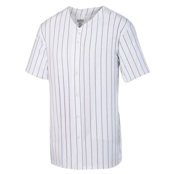 Augusta Sportswear Unisex Pinstripe Full Button Baseball Jersey 1685 Unisex Pinstripe Full Button Baseball Jersey Thumbnail