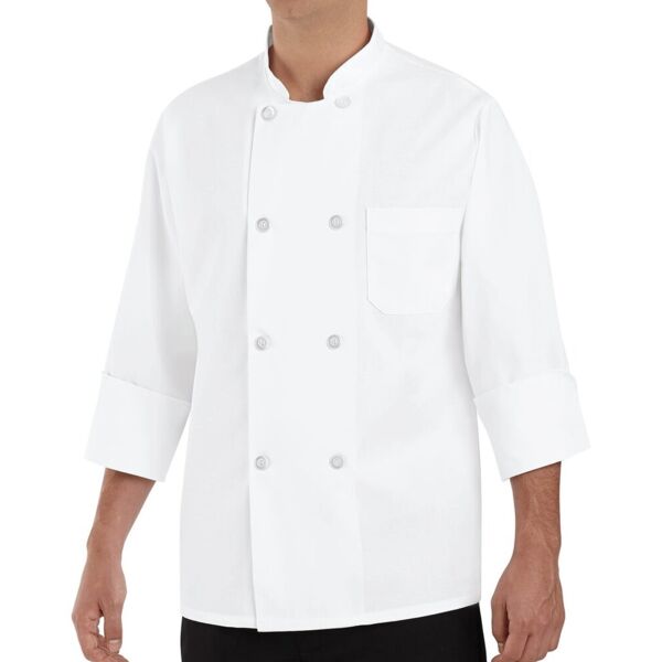 Chef Designs Eight Pearl Button Chef Coat - Tall Sizes 0403T Eight Pearl Button Chef Coat - Tall Sizes Thumbnail