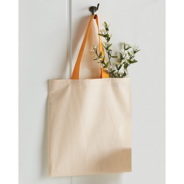 Q-Tees Economical Tote with Contrast-Color Handles QTB6000 Economical Tote with Contrast-Color Handles Thumbnail