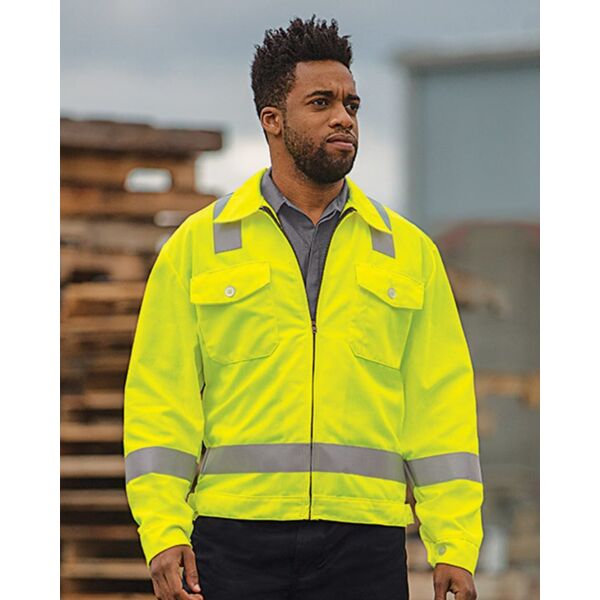 Red Kap Men's Hi-Visibility Ike Jacket JY32 Men's Hi-Visibility Ike Jacket Thumbnail