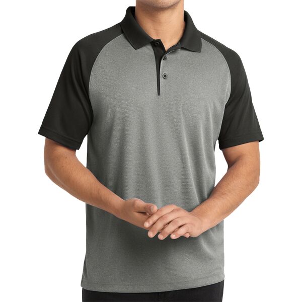 Performance Racer Mesh ® Raglan Heather Block Polo Thumbnail