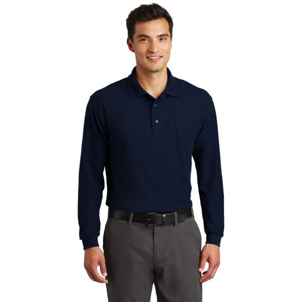 Port Authority Long Sleeve Silk Touch Blend Polo with Pocket K500LSP Long Sleeve Silk Touch Blend Polo with Pocket Thumbnail