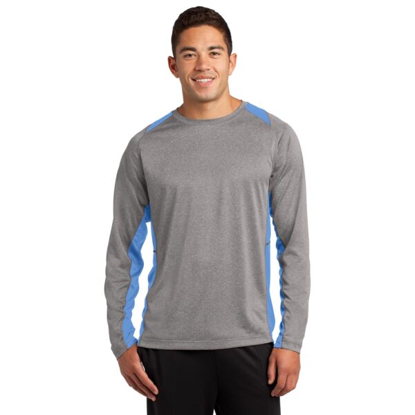 Sport Tek Long Sleeve Heather Colorblock Performance Contender  Tee ST361LS Long Sleeve Heather Colorblock Performance Contender  Tee Thumbnail