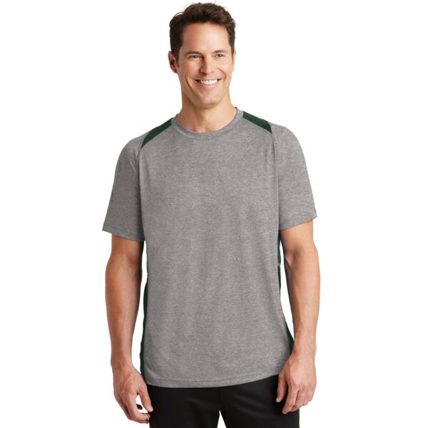 Sport Tek Heather Colorblock Performance Contender  Tee ST361 Heather Colorblock Performance Contender  Tee Thumbnail