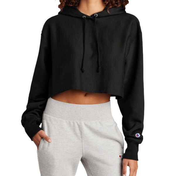 Women's Reverse Weave Cropped Cut Off Hooded Sweatshirt Thumbnail