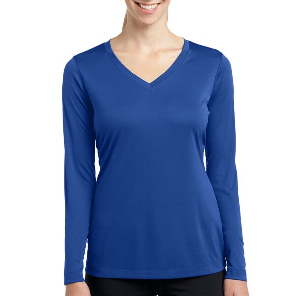 Ladies Long Sleeve Performance Competitor V Neck Tee Thumbnail