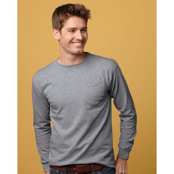 Bayside USA Union-Made Long Sleeve T-Shirt with a Pocket 3055 USA Union-Made Long Sleeve T-Shirt with a Pocket Thumbnail