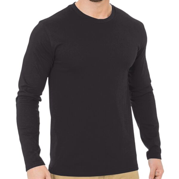 Unisex Fine Jersey Long Sleeve Crewneck T-Shirt Thumbnail