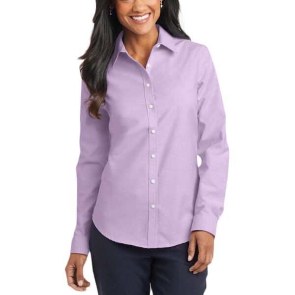 Ladies SuperPro Oxford Blend Button Up Shirt Thumbnail